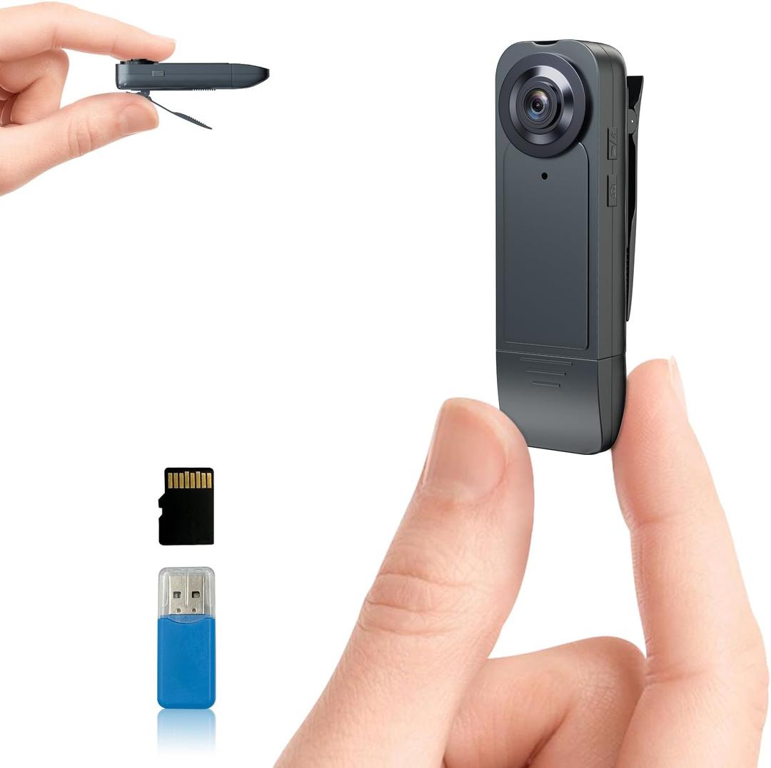 Mini Body Camera with 1080P HD Filming Night Vision, Built-in 64GB Card 1000 mAh 6HR Battery Life Wearable Camcorder for Outdoor,Home,Sports,Pet Records,Security,Work Records