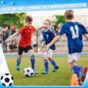 10 Pcs Soccer Shin Guards Set Shin Pads, Sleeves, Long Socks, Soccer Cleat Lace Cover and Guard Straps for Age 5-12 Youth, Lightweight Equipment (Blue)