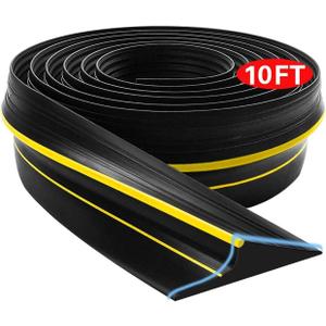 Jin&Bao Universal Garage Door Bottom Seal Strip,Weatherproof Rubber DIY Weather Stripping Replacement, 10FT Length, Black (Yellow)