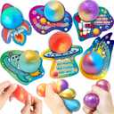 24 Pack Valentines Party Favors with Slime Stretchy Balls Kit, Valentines Cards for Kids with Greeting Cards, Valentines Day Gifts for Kids Classroom, Exchange Gift and Class Prizes for Boys Girls