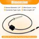 (2 Pcs) Hot Tub Sensor for Balboa, Compatible with Balboa Heater M7 System 32016 30344 30042 30382, 24" Temp/Hi-Limit, 1/4" Diameter, M7 Sensor