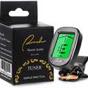 Ranch Guitar Tuner Clip On for Acoustic/Electric Guitar, Ukulele, Violin, Bass, Banjo - Fast & Accurate Chromatic Tuner with Noise Immunity Durable String Instrument Tuners - Classic Black