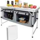 Camp Field Camping Folding Aluminum Table with Adjustable Legs for Outdoor Travel Beach, Backyards, BBQ, Party and Picnic Foldable Table