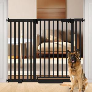 Amibud 41" Extra Tall Baby Gate for Big Dog No Jumping Over, 46-54.7" Wide Pet Safety Gate Indoor for Doorways No Drilling,Auto Close Child Puppy Gates for Stairways Pressure Mounted (Black)