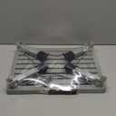 Homeon Wheels Iron RV Steps Adjustable Folding Step Stool with Non-Slip Rubber Feet, Stable Platform Supports 1000bs, Safety Strips, Handle, Easy Carry, Outdoor Camper Trailer Travel - Gray