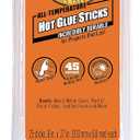 Gorilla Hot Glue Sticks, Clear Glue, Mini Size 8" Long x 0.27" Diameter, 25 Count (Pack of 1) - Safe for All Temperatures with Extended Working Time