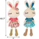Set of 2 Easter Bunny Plush for Kids, 18.3" Easter Stuffed Animal, Big Rabbit Toys Cute Birthday Gifts for Boy Girl, Pink & Blue