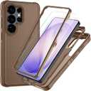 SunStory Compatible with Samsung Galaxy S26 Ultra Case with HD Screen Protector,3-Layer Heavy Duty Full-Body Cover,3 in 1 Hybrid Protective Case for Galaxy S26 Ultra 6.9", Coffee