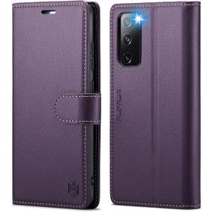 FLIPALM Wallet Case for Samsung Galaxy S20 FE 5G, RFID Blocking Credit Card Holder, PU Leather Folio Flip Kickstand Protective Shockproof Cover for Samsung S20 FE (Purple)
