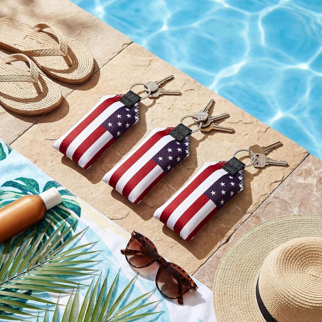 Liliaafar Floating Keychain 3 Pack Floating Key Ring Foam Neoprene Waterproof Holds 12 Key for Paddleboarding, Boating