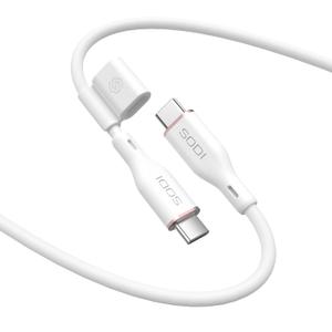 SODI 100W USB C Cable 6ft, Silicone Type C Fast Charging Cable, Type C Charger Cord for iPhone 16 pro max, 15, MacBook Pro 2020,Galaxy S25/S24/S23/S22 (480Mbp, Pack of 1, White)