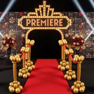 Gejoy 123 Pcs Movie Night Party Decorations with Red Carpet Movie Themed Birthday Decorations for Theater Bday Casino 1920's Porch Photo Prop Graduation Anniversary Wedding Decor