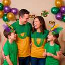 2 x JOYIN 12 Pcs Mardi Gras Gold Green Purple Bead Necklaces, Multi Metallic Colors Necklace Set for Mardi Gras Party Favors Supplies, St. Patricks Day Costume Accessories Decorations