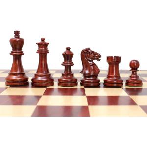 House of Chess - Grand Master Staunton Tournament Chess Set Pieces - King Size: 3-3/4" (Broad Base) + 2 Extra Queens - Blood Rosewood/Boxwood
