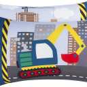 Everyday Kids 2-Pack Standard Size Pillowcases fit Pillows 20 x 26 -100% Soft Breathable Microfiber - Perfect for Toddler Little Boy Twin/Full Size Bed - Construction