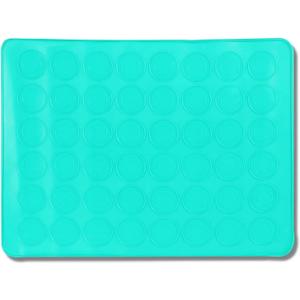 Macaron Baking Tray Silicone Mat, 48 Grids (Teal, 15 x 11 Inches, 1 Pack)