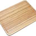 Bam&Boo Bamboo Serving Tray Natural Minimalist Rectangular (15.6 x 11.8" x 0.8") Coffee, Tea, Food, Drinks, Storage, Decor for Home, Kitchen, Bathroom