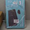 Wireless Keyboard and Mouse Combo,2.4G Full Size Wave Keys Ergonomic Keyboard with Wrist Rest for Natural Typing, 3 DPI Adjustable Ergonomic Silent Mouse for Computer/Laptop/Windows/Mac (Black)