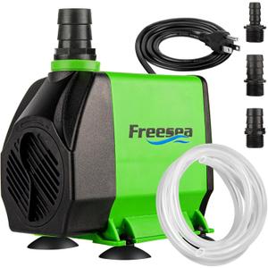 FREESEA Pond Submersible Water Pump: 1050GPH 100W Adjustable Ultra Quiet Fountain Pump with 6.5ft Tubing for Aquarium Fish Tank | Outdoor | Small Pond | Waterfall | Hydroponics