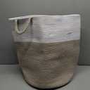 Large Woven Laundry Basket Hamper,60L Cotton Rope Storage Bin for Blankets,Toys and Clothes,Decorative Tall Nursery Hamper for Living Room,Baby Nursery,Bathroom and Bedroom,Brown