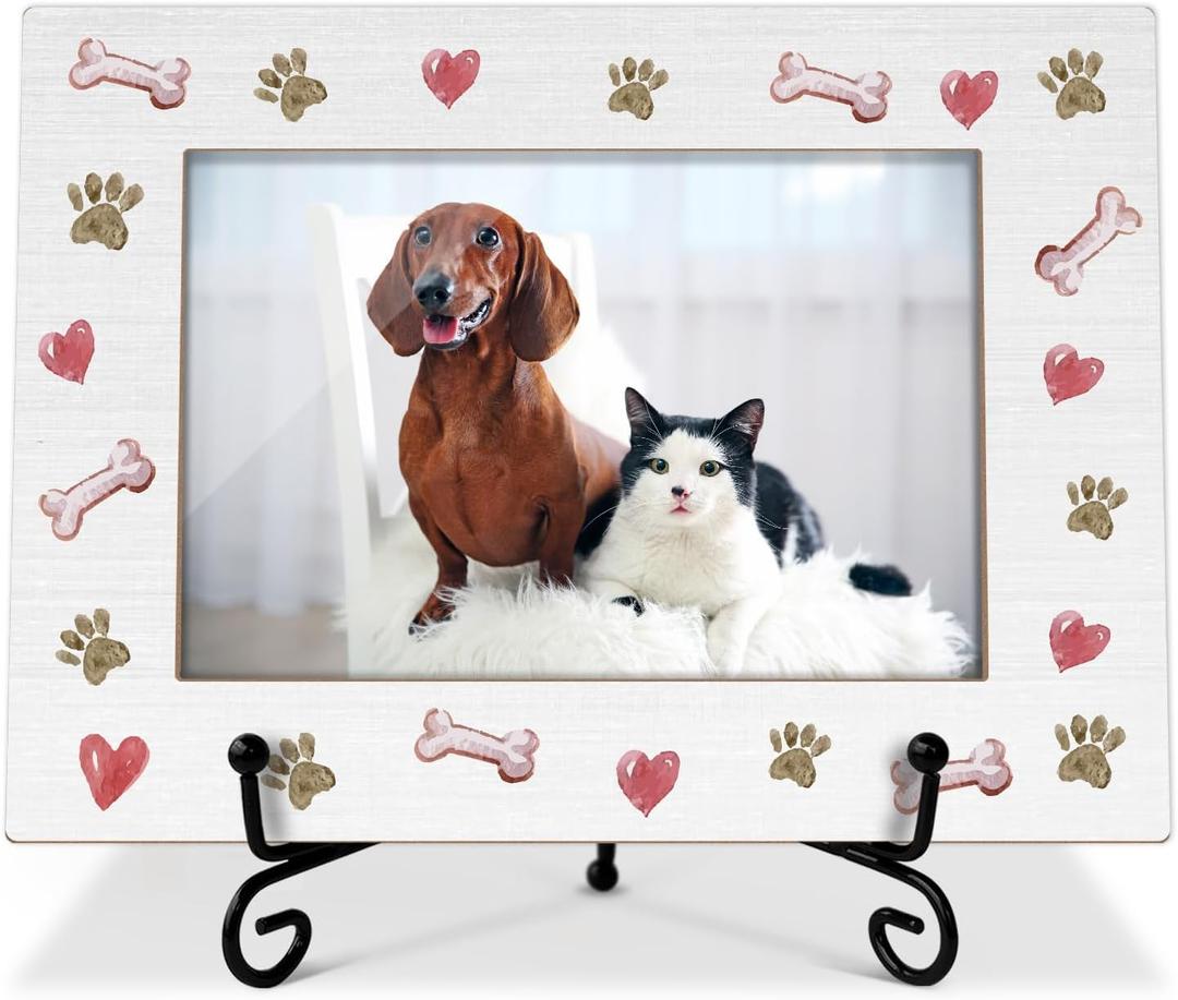 Dog Picture Frame Paw Print Frame Memorial Gifts for Dog Mom Loss of Pet Sympathy Gifts Desk Decor Photo Frame 4x6 Horizontal -small25