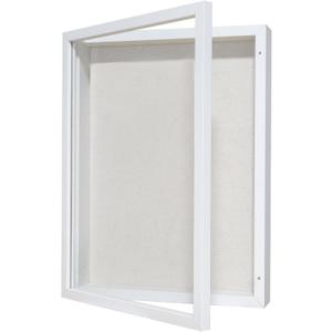 Califortree 12x16 Shadow Box Frame with Linen Back - Sturdy Rustic Memory Display Case of Flower, Pictures, Medals and More, White