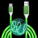 LED Micro USB Cable,6.6FT 3A Light Up Android Charger, Fast Charging Cable with Data Sync, Micro USB Cord for Android Samsung Galaxy S7 S6 S5, Note 5 and Other Android Phone Cable(Green)