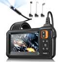 Endoscope Camera with Light, Inspection Borescope Camera with 4.3" IPS Screen, 1920P HD with 8 LED Lights, 10FT Semi-Rigid Cord Bore Scope, IP67 Waterproof Endoscope for Sewer, Dual Lens(Orange)