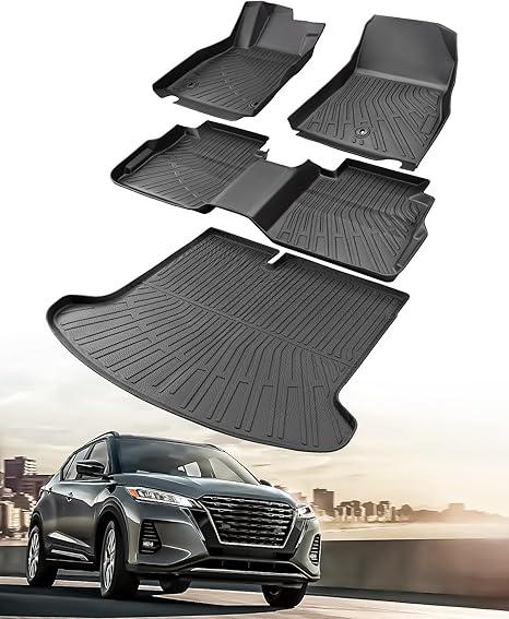 NQOQN All Weather Floor Mats for Nissan Rogue 2021-2024 2025 Floor Mats & Trunk Mat & Backrest Mat for Nissan Rogue Accessories Guard Odorless Anti-Slip Floor Liner(NOT for Sport)
