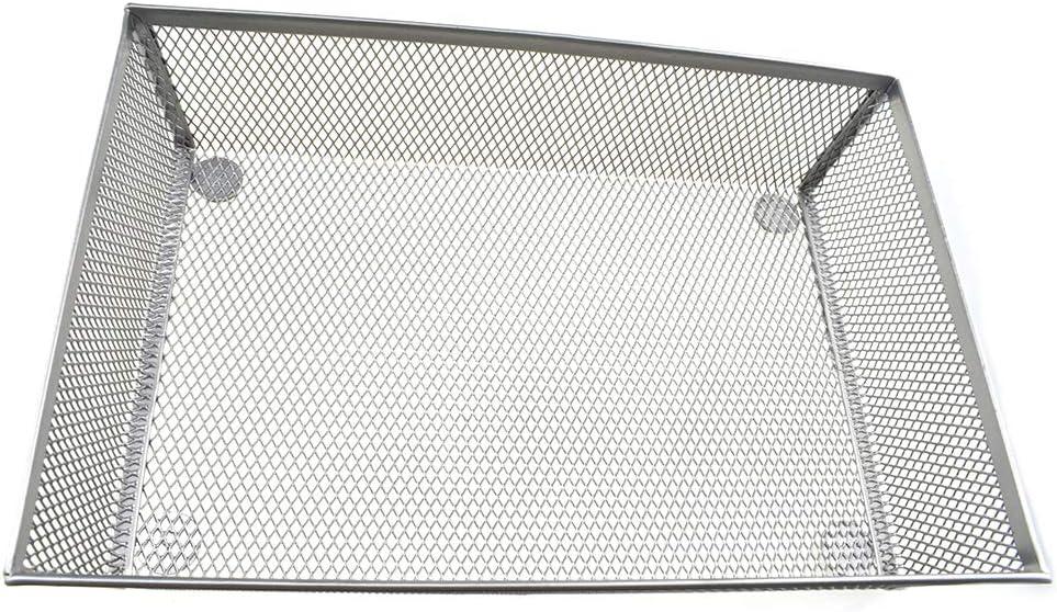 HAHIYO Stackable Mesh Tray Cup 9 x 6 x 2 inches Sturdy Container for Desk Drawer Organizer Collection for Home Office School kitchen Soft Foam Feet No Sharp Edges 1 Pack Silver
