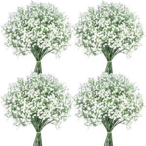 Cherica 36 Pcs Babys Breath Artificial Flowers, Baby Breath Flowers Artificial Bulk Long Stem Fake Babies Breath Faux Gypsophila White Flowers Artificial for Decoration (No Eucalyptus Stems)