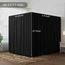 Black Canopy Bed Curtains - 4 Corner Post Bed Curtains Queen Lightproof Siamesed Drapes Bed Canopy for Adults & Girls Bedroom Decoration(Black,Queen)