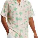 Vytroon Men's Hawaiian Shirts Wrinkle Free Short Sleeve Button Down Tropical Beach Vacation Shirt (M)