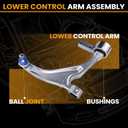 Left & Right Front Lower Control Arm Assembly with Ball Joint Compatible with Honda Pilot 2019-2025, Replaces 51350-SZA-A01 51360-SZA-A01 51360-SZA-A02 51350-SZA-A02