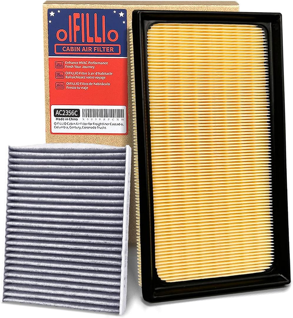 OIFILLIO Engine Cabin Air Filter Kit for 2020-2025 Corolla, 2022-2025 Corolla Cross | NOT FOR HYBRID | CHR, Replaces OEM 17801-77050, 87139-58010