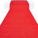 SLS SUPPLY FLORA Gala, Prom, Tea Ceremony, Event Aisle Runner, Disposable Red Carpet Runner with Pull String and Double-Sided Adhesive Strip, for Indoor and Outdoor Events, 50 x 3 Feet