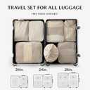 EACHY 6 Set Compression Packing Cubes for Travel & Carry-On, Space-Saving Luggage Organizers & Compression Bags for Clothes & Shoes, Ideal for Vacation & Cruise Essentials (Large, AA-Beige)
