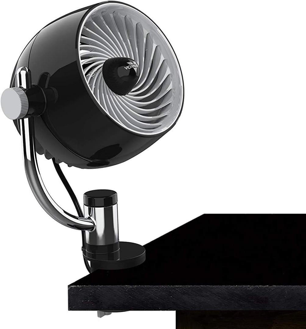 Vornado Pivot3 Clip Personal Air Circulator Fan with Multi-Surface Clip, Quiet Portable Fan for Office or Bedroom, 3 Speeds, Black