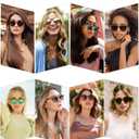 SOJOS Small Round Classic Polarized Sunglasses for Women Men Vintage Style UV400 Lens MAY SJ2113