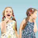 72 Pcs Hair Accessories Set - Barrettes, Balls, Bows, Flowers, and Clips for Girls, Baby, and Toddler (Red, White, Pink)