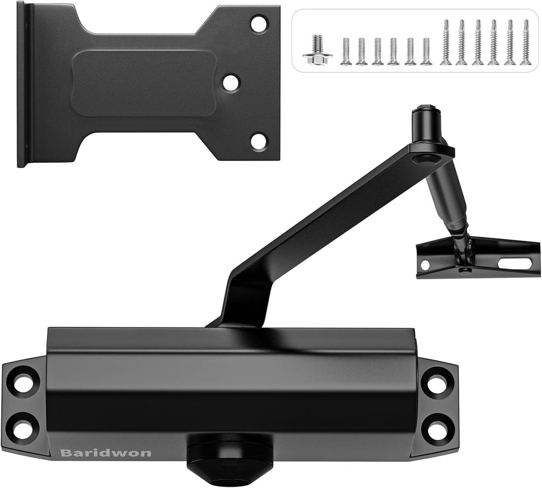 Soft Close Door Closer for Residential, LetBlack Finish, No Hold-Open Feature, Small Size (Perfect for Houses)