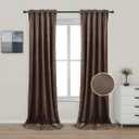 DCORIDEA Velvet Curtain for Room Darkening Window Curtains Panel Drapes,Thermal Insulated Velvet Blackout Window Treatment Curtain for Bedding Living Room,2 Panels (W52 X L108, Chestnut)