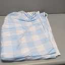 Checkered Tablecloth Rectangle Waterproof Gingham Table Cloth Washable Buffalo Plaid Table Cover Wrinkle Free for Kitchen, Dining and Outdoor Picnic, 60 x 84 Inch, Light Blue and White