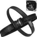 WarBull Tactical Battle Molle Belt, 2'' Quick Release Gun Belt w/ Secure Locking & 1.57'' EDC Inner Belt, Heavy Duty Combat Outer Belt, Duty Belt for Law Enforcement, Security, Shooter -Black M