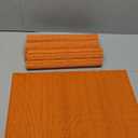 ANDSTAR Non-Slip Waterproof Placemats Set of 8 - Reusable Wipeable Table Mats for Dining Table, Kitchen, Outdoor Picnic, 12x18 Inch PVC Backed Heat Resistant Place Mats Dishwasher Safe（Orange）