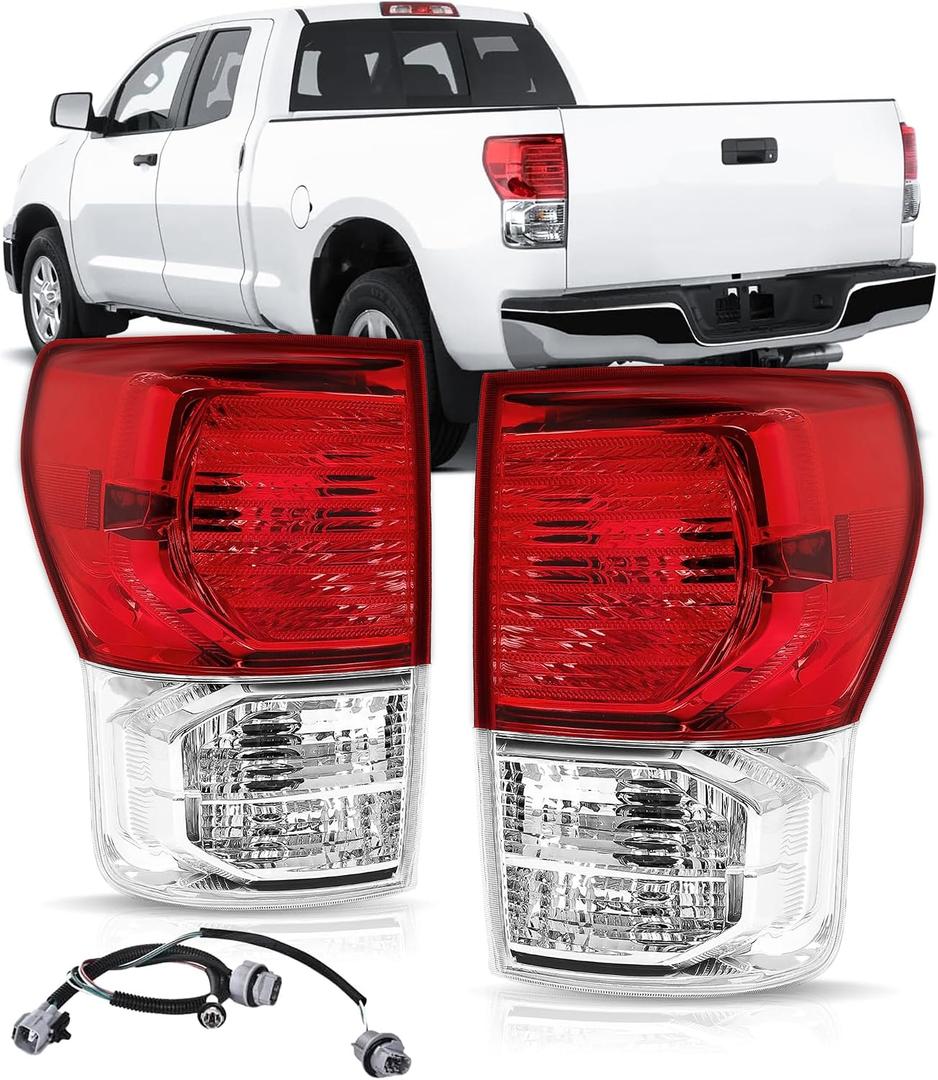 Tail lights Assembly Compatible with 2007-2013 Toyota Tundra,Rear Brake Tail Lamps w/Wiring Harness Left & Right OE Style