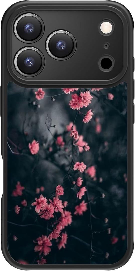 FUNMIKO Cute Phone Case for iPhone 17 Pro Max, Wireless Charging Compatible | Military-Grade Protection - Trendy Wildflower Design for Women Girls, Non-Slip Translucent Matte Hard Cover