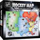 MasterPieces Sports Puzzle - All Teams 500 Piece Jigsaw Puzzle for Adults - NHL League Hockey Map - 21 x 15