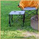 ARROWHEAD OUTDOOR 26 (66cm) Portable Camping Folding Table, 2 Cup Holders, Square, Carrying Case, Steel Frame, High-Grade 600D Canvas, 24" Square Table
