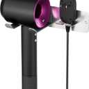 Hair Dryer Holder Wall Mounted, New Upgrade Stainless Steel Self Adhesive Blow Dryer Holder Rack for Dyson Supersonic Hair Dryer,Silver